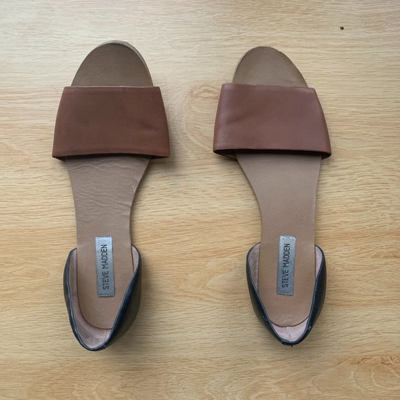 Steve Madden Shoes - Steve Madden Leather Slide Sandals